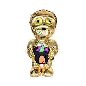 Star Wars C3PO Halloween Trick or Treat Gemmy Gold Metallic Lucas LTD Plush Doll